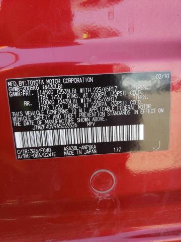 Photo 10 from auction – 2010 TOYOTA RAV4 with VIN JTMZF4DV9A5023526