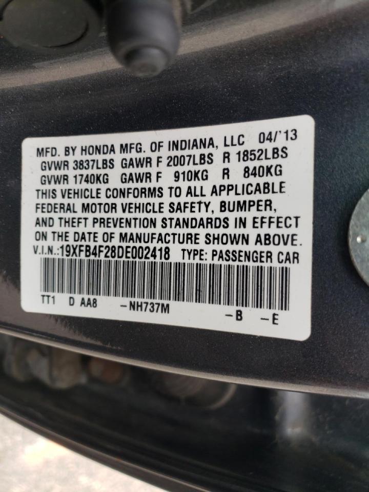 Photo 10 from auction – 2013 HONDA CIVIC HYBR with VIN 19XFB4F28DE002418