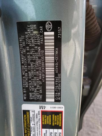 Photo 10 from auction – 2011 TOYOTA CAMRY BASE with VIN 4T4BF3EK0BR135110
