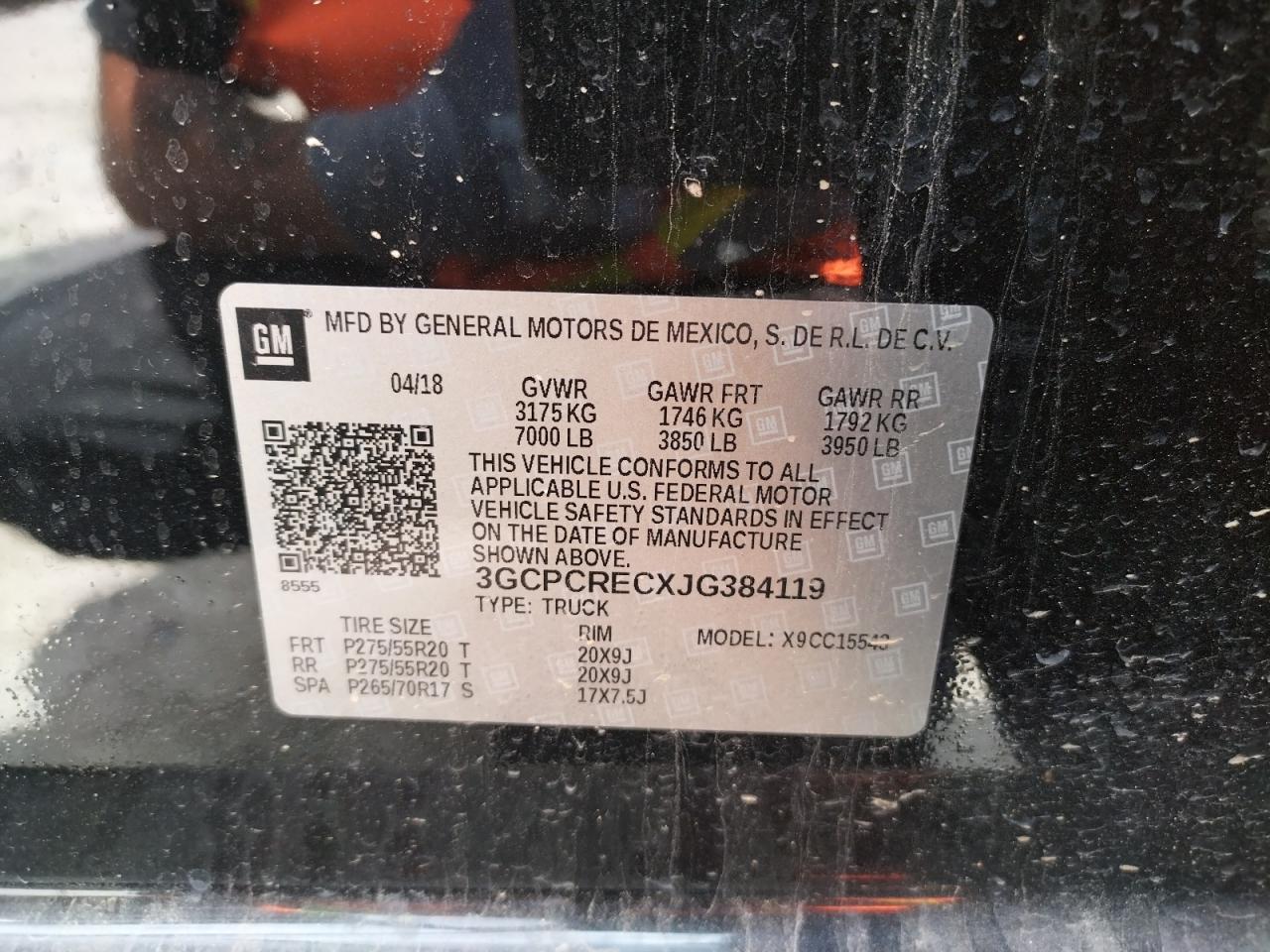 Photo 10 from auction – 2018 CHEVROLET SILVERADO with VIN 3GCPCRECXJG384119