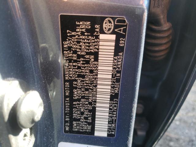 Photo 10 from auction – 2017 TOYOTA COROLLA L with VIN 2T1BURHE1HC916558