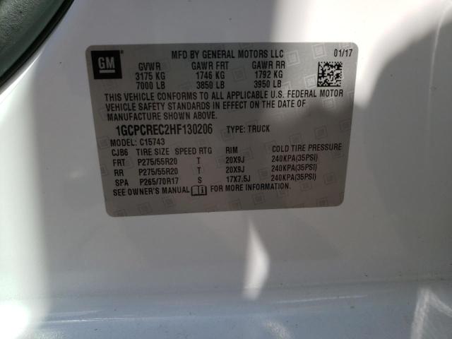 Photo 10 from auction – 2017 CHEVROLET SILVERADO with VIN 1GCPCREC2HF130206