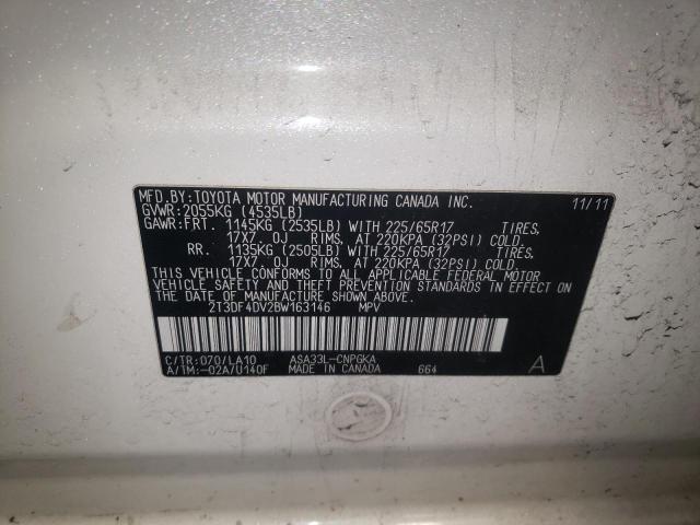 Photo 10 from auction – 2011 TOYOTA RAV4 LIMIT with VIN 2T3DF4DV2BW163146