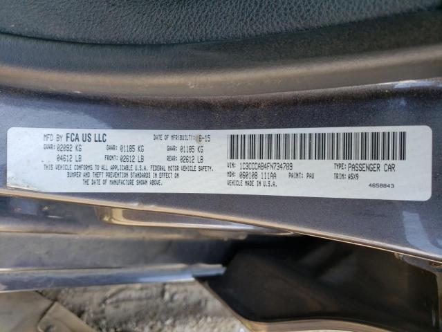 Photo 10 from auction – 2015 CHRYSLER 200 LIMITE with VIN 1C3CCCAB4FN734789