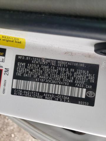 Photo 10 from auction – 2011 TOYOTA CAMRY BASE with VIN 4T1BF3EK3BU764760
