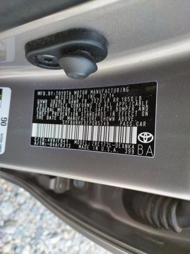 Photo 10 from auction – 2014 TOYOTA COROLLA L with VIN 5YFBURHEXEP085749