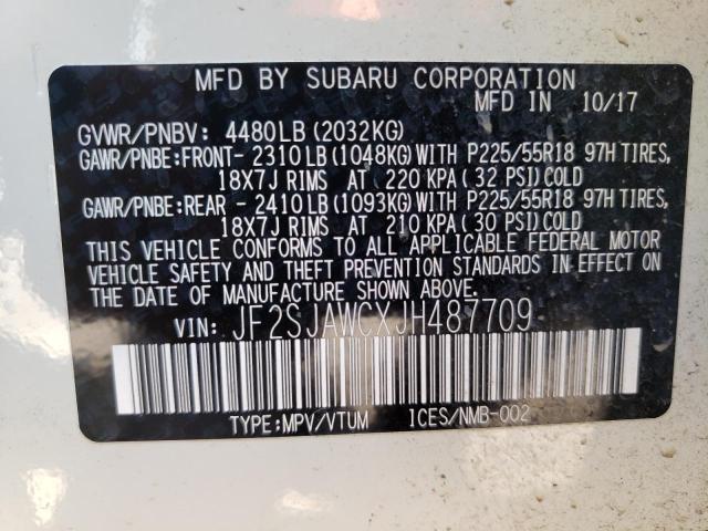 Photo 10 from auction – 2018 SUBARU FORESTER 2 with VIN JF2SJAWCXJH487709