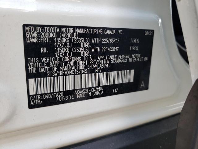 Photo 10 from auction – 2021 TOYOTA RAV4 XLE with VIN 2T3W1RFVXMC157049