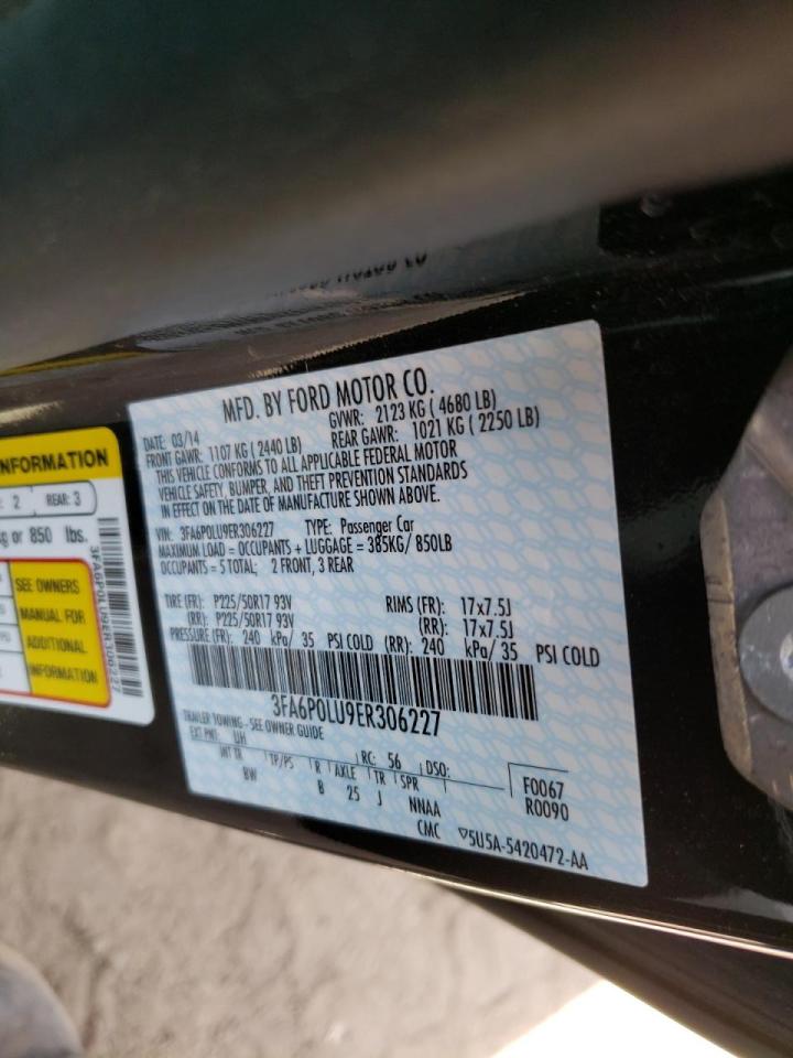 Photo 10 from auction – 2014 FORD FUSION with VIN 3FA6P0LU9ER306227