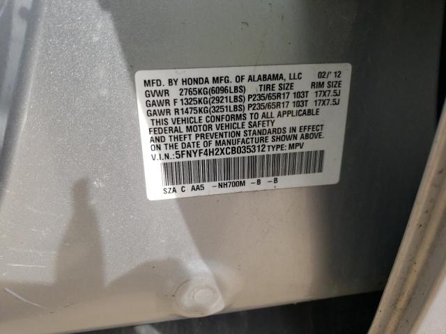 Photo 10 from auction – 2012 HONDA PILOT LX with VIN 5FNYF4H2XCB035312