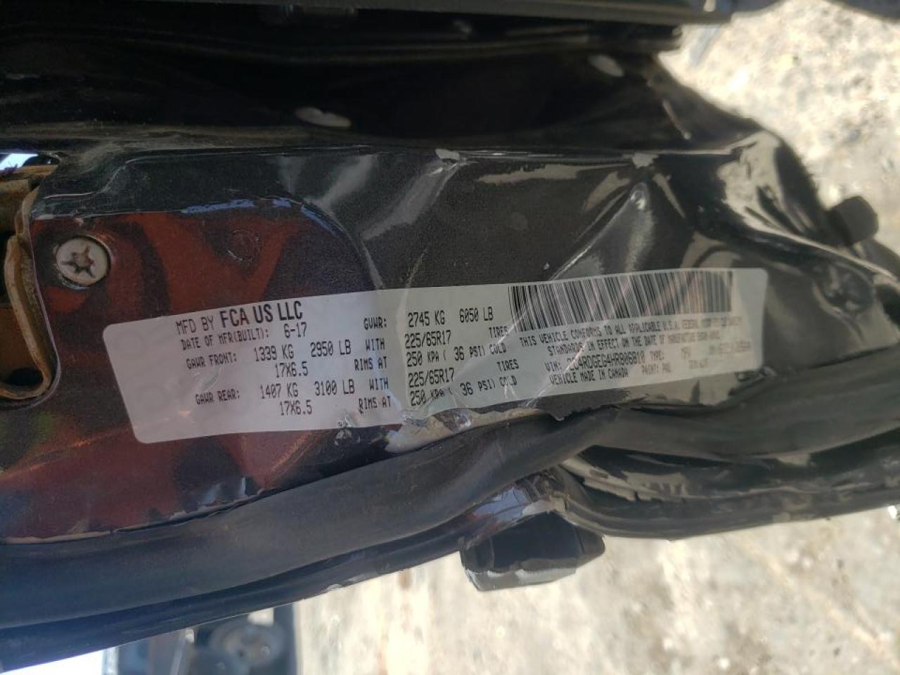 Photo 10 from auction – 2017 DODGE GRAND CARA with VIN 2C4RDGEG4HR806810