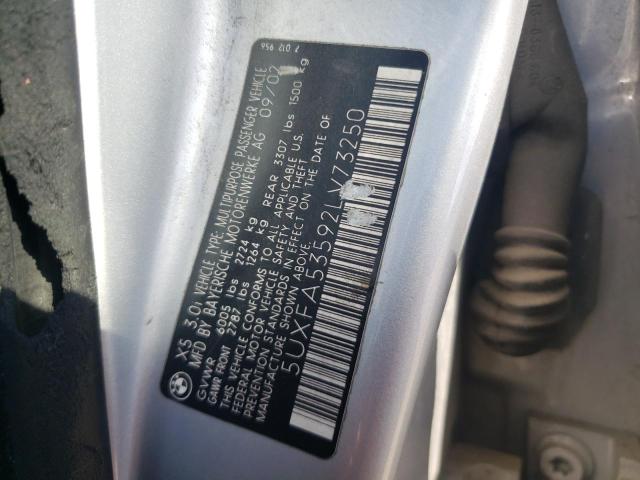 Photo 10 from auction – 2002 BMW X5 3.0I with VIN 5UXFA53592LV73250