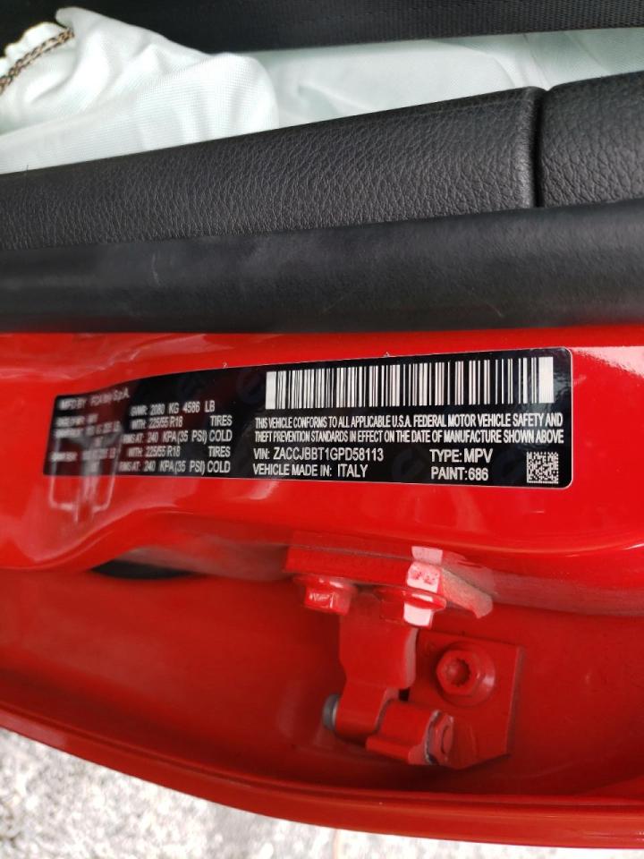 Photo 10 from auction – 2016 JEEP RENEGADE L with VIN ZACCJBBT1GPD58113