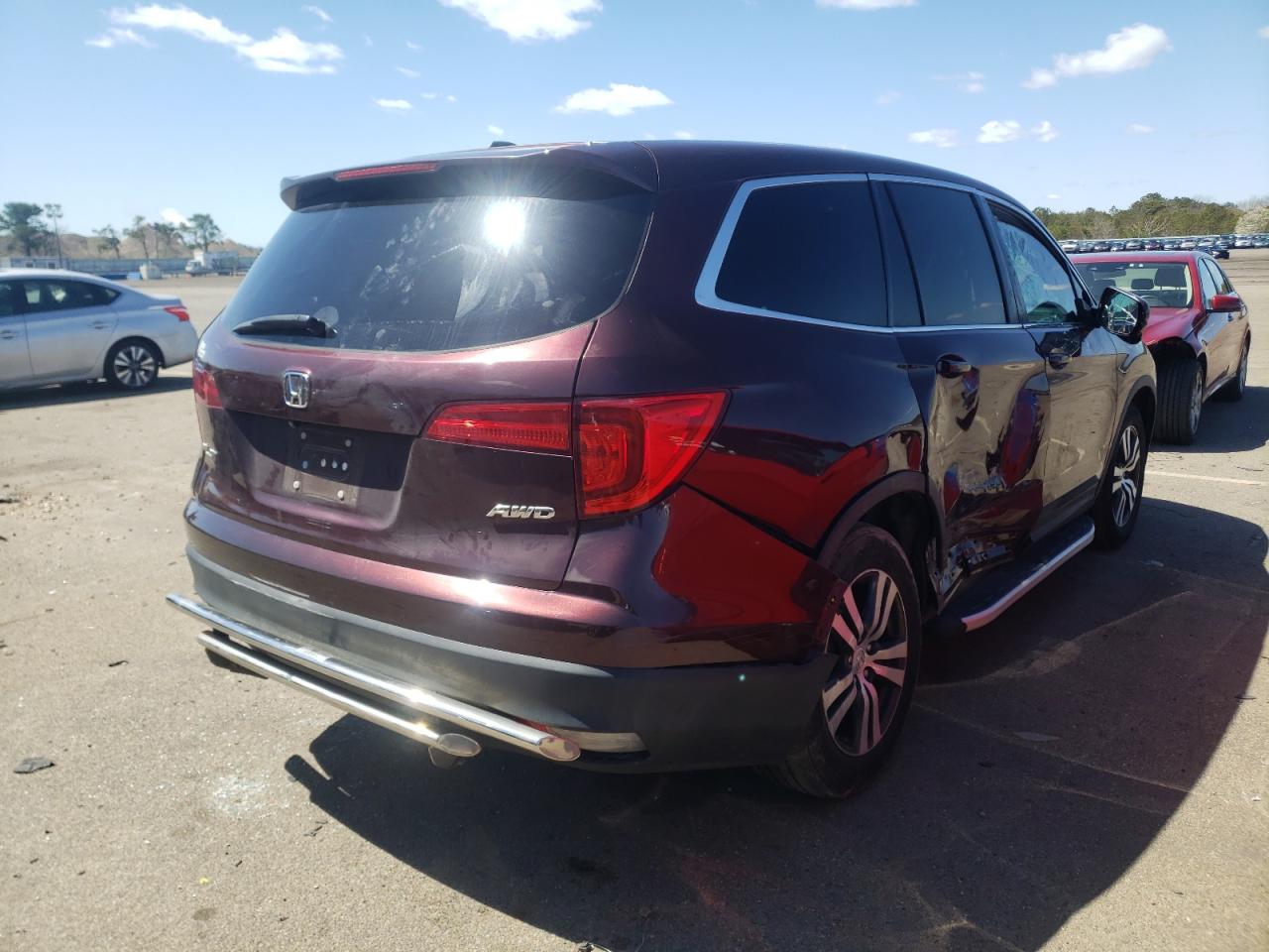 Photo 4 from auction – 2016 HONDA PILOT EXL with VIN 5FNYF6H59GB071231