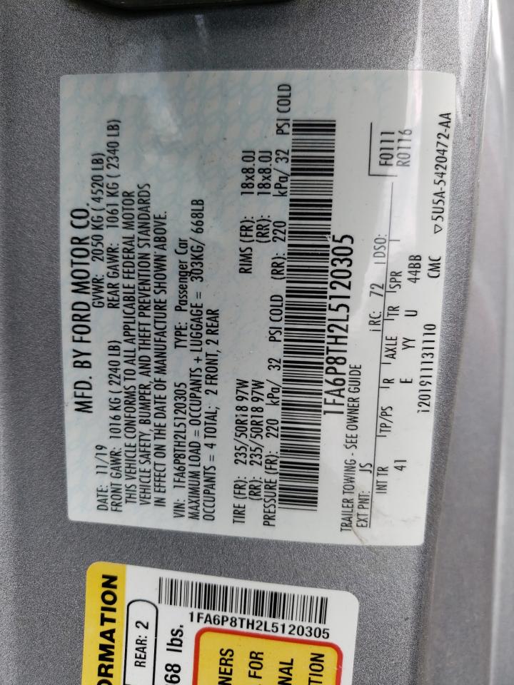 Photo 10 from auction – 2020 FORD MUSTANG with VIN 1FA6P8TH2L5120305