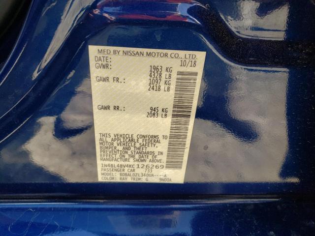 Photo 10 from auction – 2019 NISSAN ALTIMA S with VIN 1N4BL4BV4KC126269