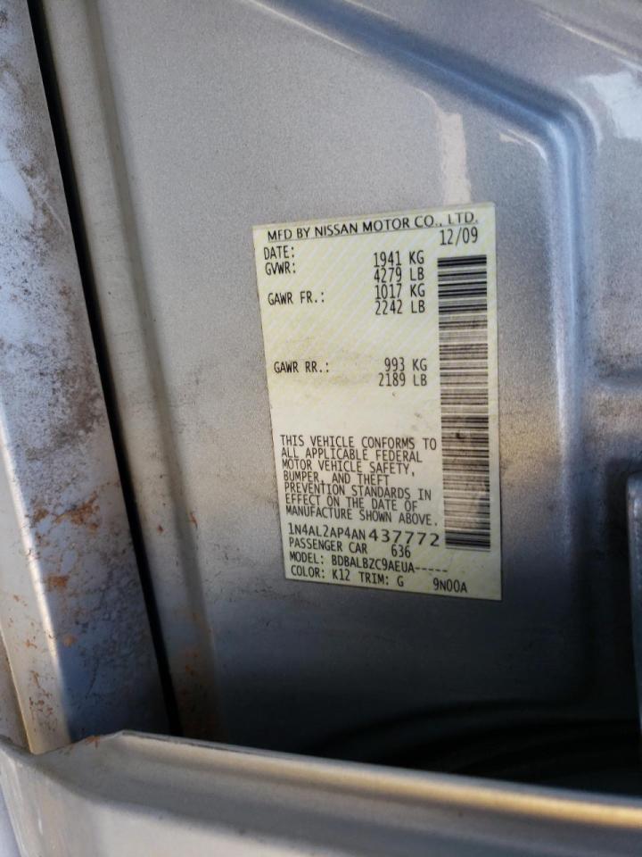 Photo 10 from auction – 2010 NISSAN ALTIMA BAS with VIN 1N4AL2AP4AN437772