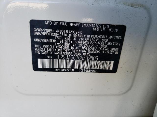 Photo 10 from auction – 2016 SUBARU FORESTER 2 with VIN JF2SJAGC7GH539806