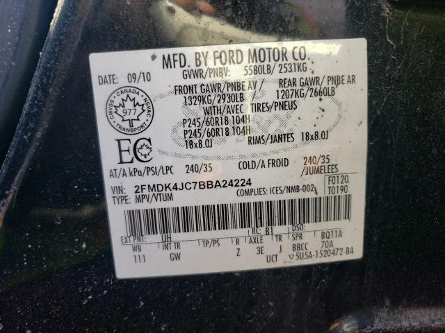 Photo 10 from auction – 2011 FORD EDGE SEL with VIN 2FMDK4JC7BBA24224