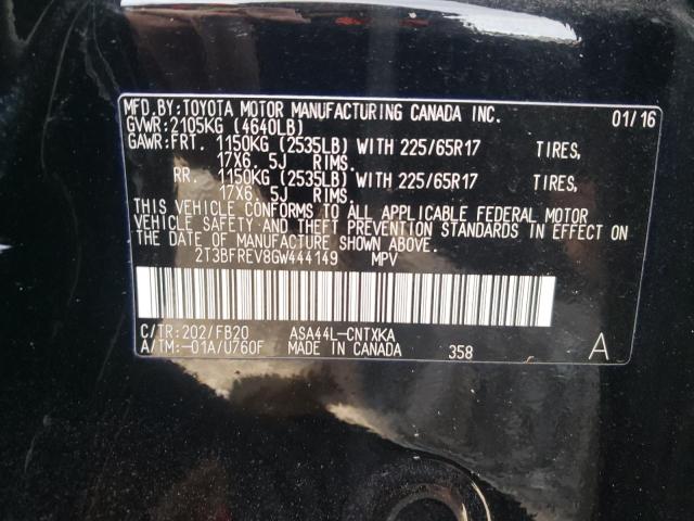 Photo 10 from auction – 2016 TOYOTA RAV4 LE with VIN 2T3BFREV8GW444149