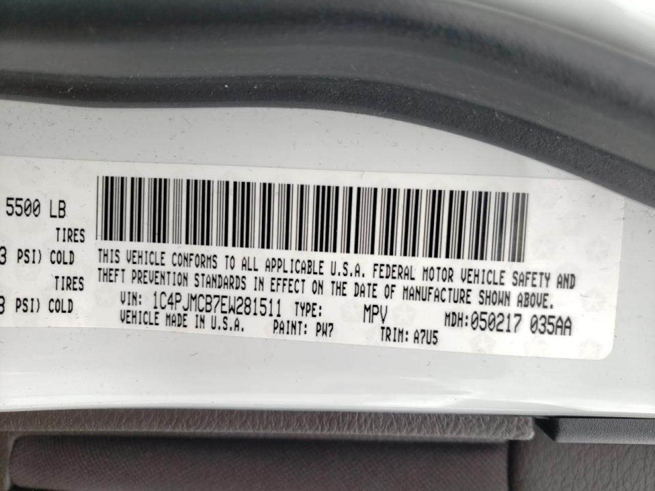 Photo 10 from auction – 2014 JEEP CHEROKEE L with VIN 1C4PJMCB7EW281511