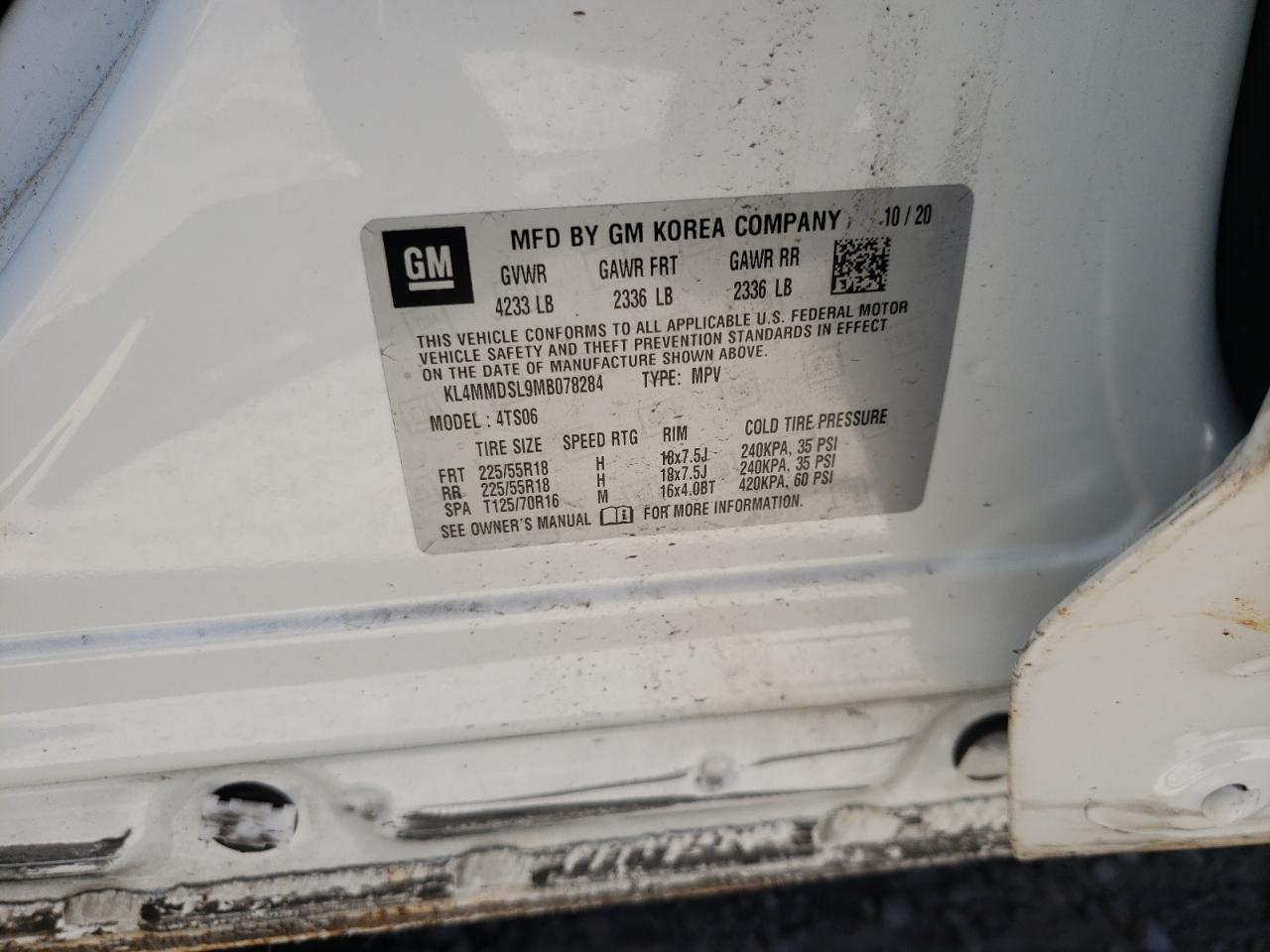 Photo 10 from auction – 2021 BUICK ENCORE GX with VIN KL4MMDSL9MB078284