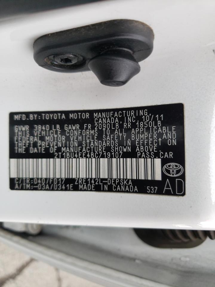 Photo 10 from auction – 2011 TOYOTA COROLLA BA with VIN 2T1BU4EE4BC719107