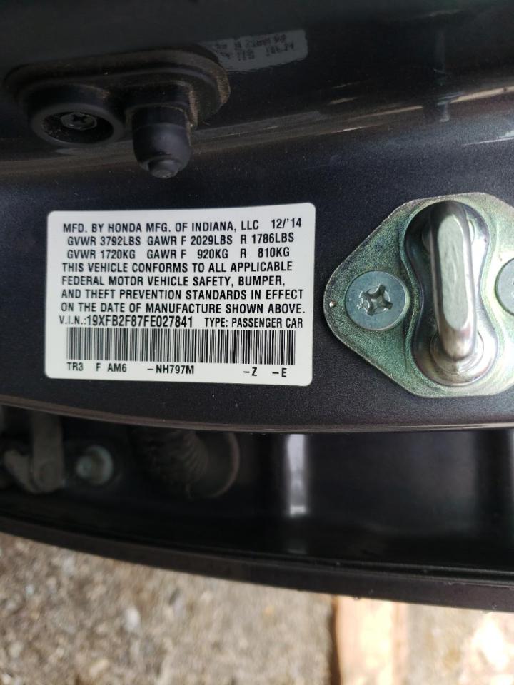 Photo 10 from auction – 2015 HONDA CIVIC EX with VIN 19XFB2F87FE027841