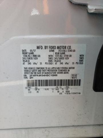 Photo 10 from auction – 2017 FORD EDGE TITAN with VIN 2FMPK4K94HBC10988