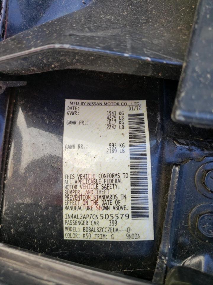 Photo 10 from auction – 2012 NISSAN ALTIMA with VIN 1N4AL2AP7CN505579