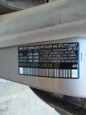 Foto 10 de la subasta – 2002 MERCEDES-BENZ E 320 con VIN WDBJF65J92B424824