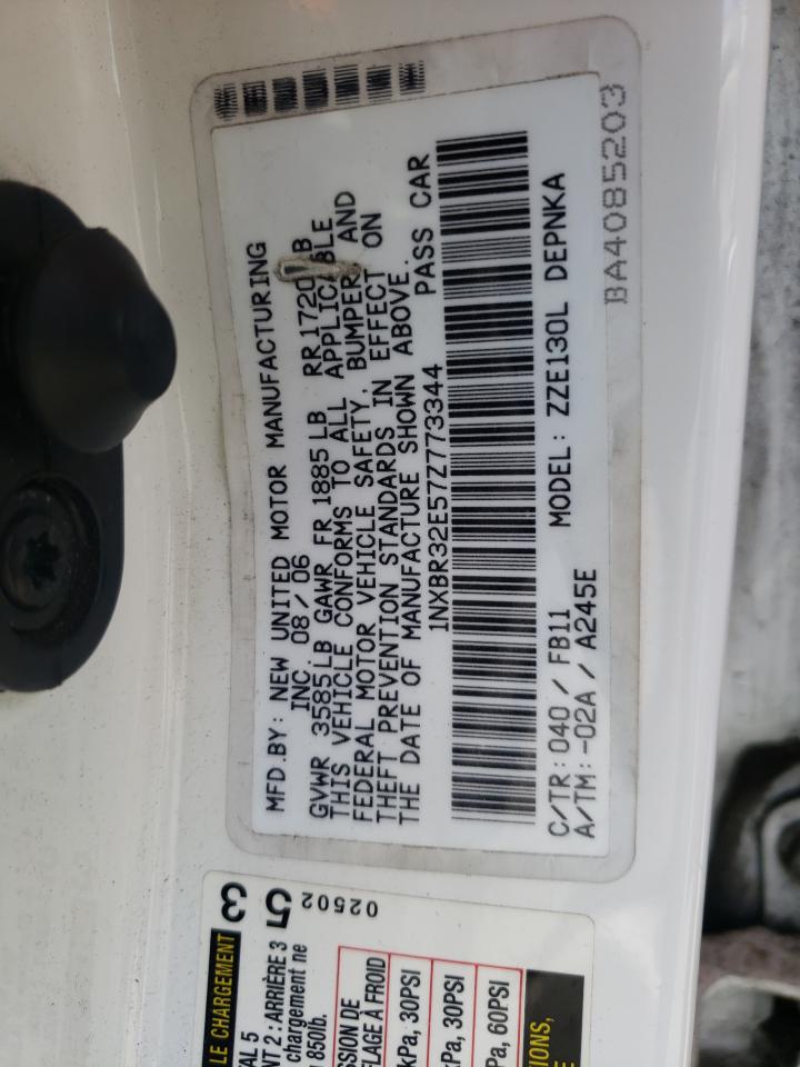 Photo 10 from auction – 2007 TOYOTA COROLLA CE with VIN 1NXBR32E57Z773344