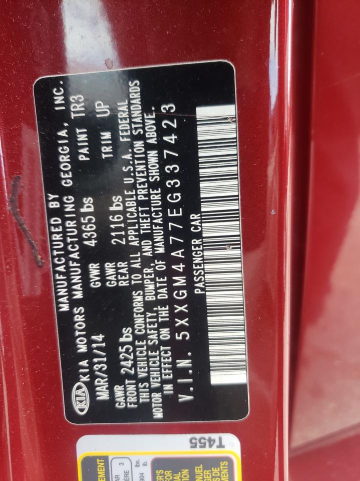 Photo 10 from auction – 2014 KIA OPTIMA LX with VIN 5XXGM4A77EG337423