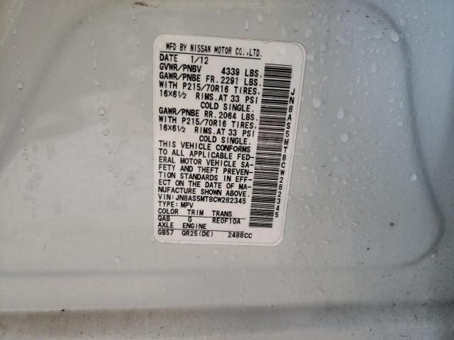 Photo 10 from auction – 2012 NISSAN ROGUE with VIN JN8AS5MT8CW282345