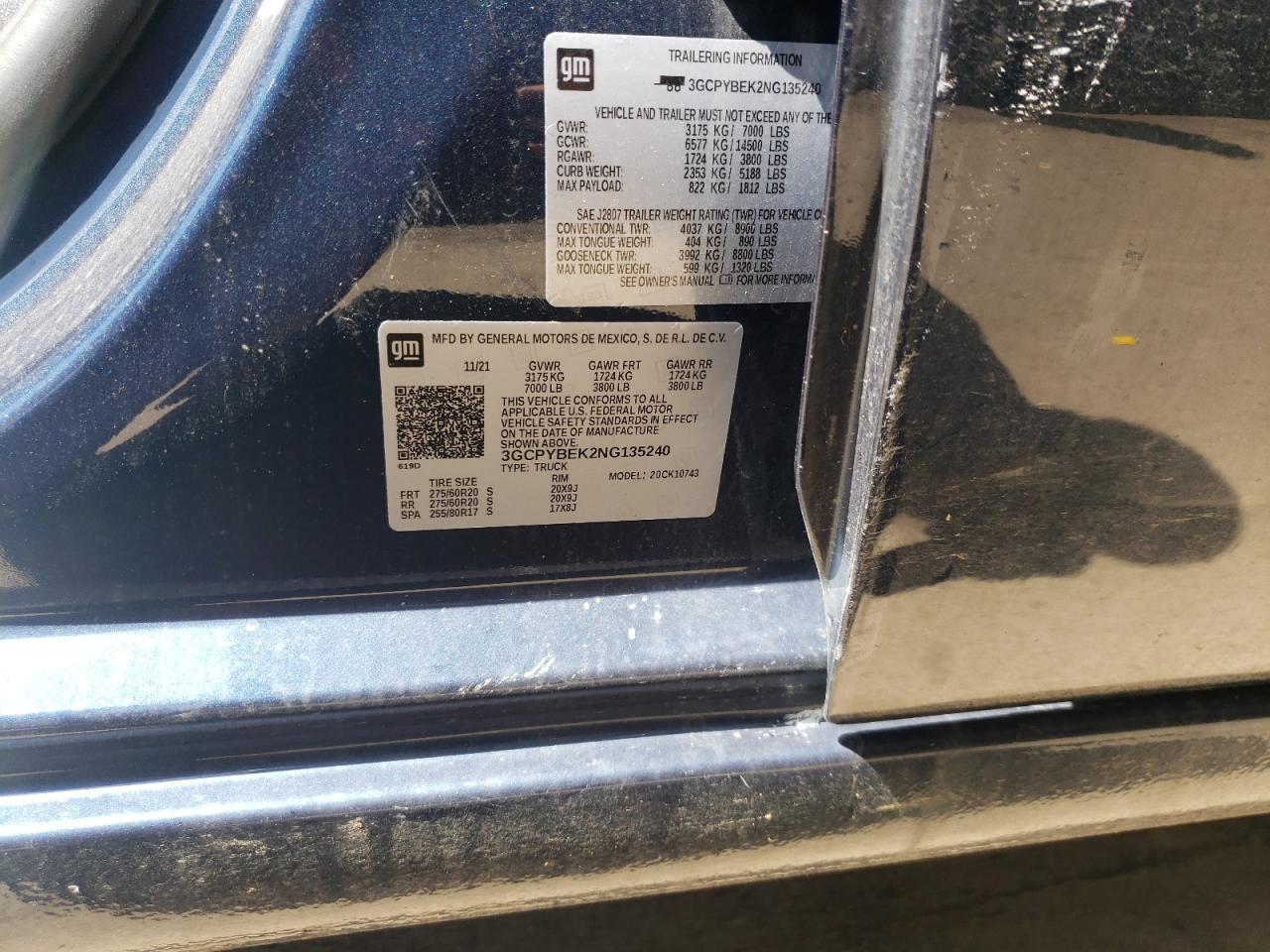 Photo 10 from auction – 2022 CHEVROLET SILVERADO with VIN 3GCPYBEK2NG135240