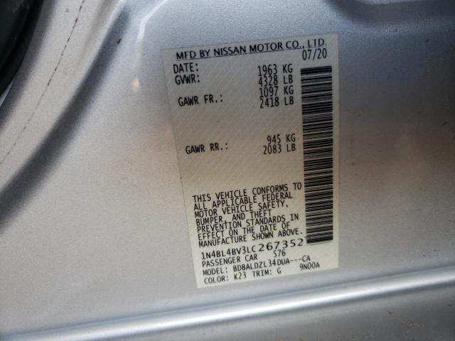 Photo 10 from auction – 2020 NISSAN ALTIMA S with VIN 1N4BL4BV3LC267352