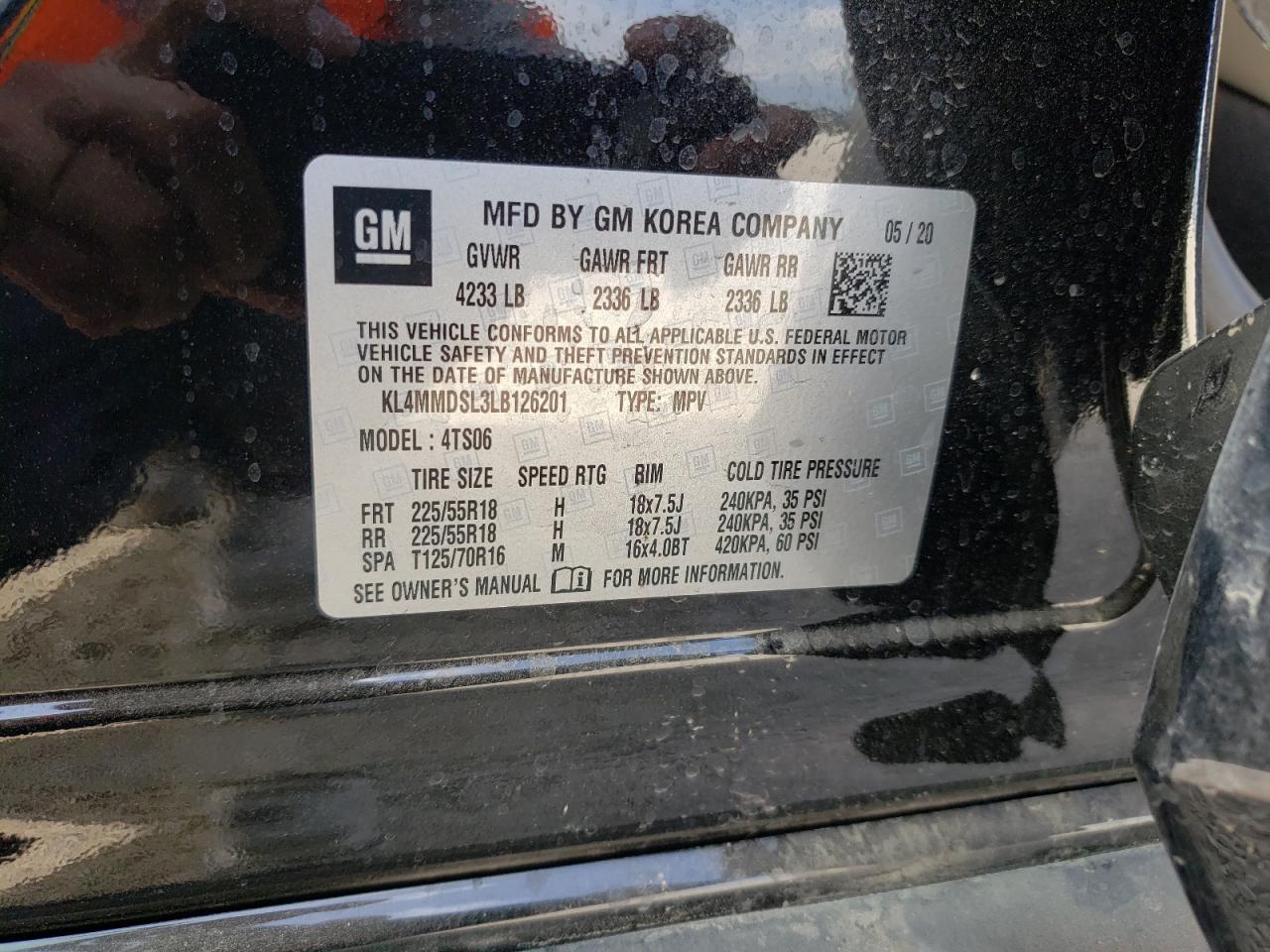 Photo 10 from auction – 2020 BUICK ENCORE GX with VIN KL4MMDSL3LB126201