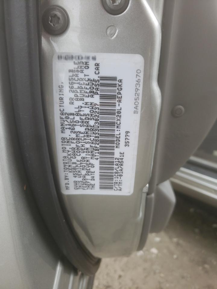 Photo 10 from auction – 2003 TOYOTA AVALON XL with VIN 4T1BF28B33U302237