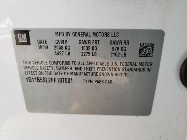 Photo 8 from auction – 2015 CHEVROLET MALIBU LS with VIN 1G11B5SL2FF187601