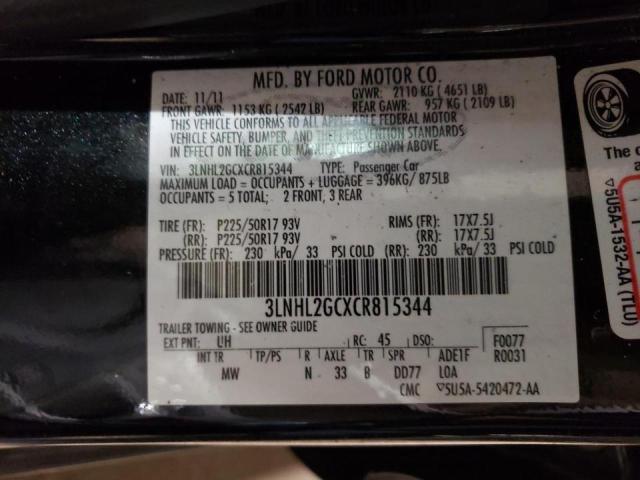 Photo 10 from auction – 2012 LINCOLN MKZ with VIN 3LNHL2GCXCR815344