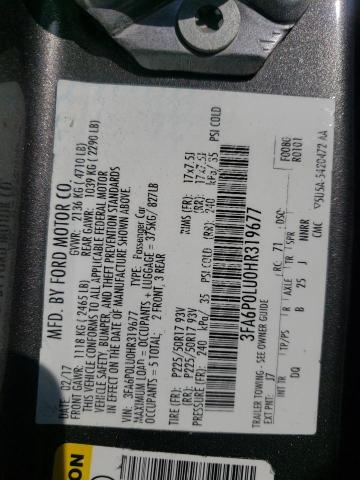 Photo 10 from auction – 2017 FORD FUSION SE with VIN 3FA6P0LU0HR319677