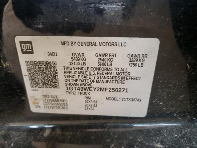 Photo 10 from auction – 2021 GMC SIERRA K35 with VIN 1GT49WEY2MF250271