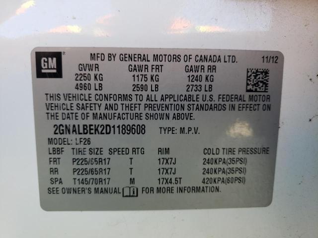 Photo 10 from auction – 2013 CHEVROLET EQUINOX LS with VIN 2GNALBEK2D1189608