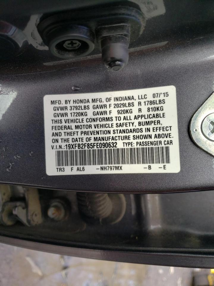 Photo 10 from auction – 2015 HONDA CIVIC EX with VIN 19XFB2F85FE090632