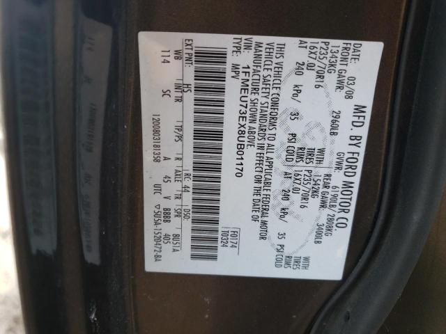 Photo 10 from auction – 2008 FORD EXPLORER X with VIN 1FMEU73EX8UB01170