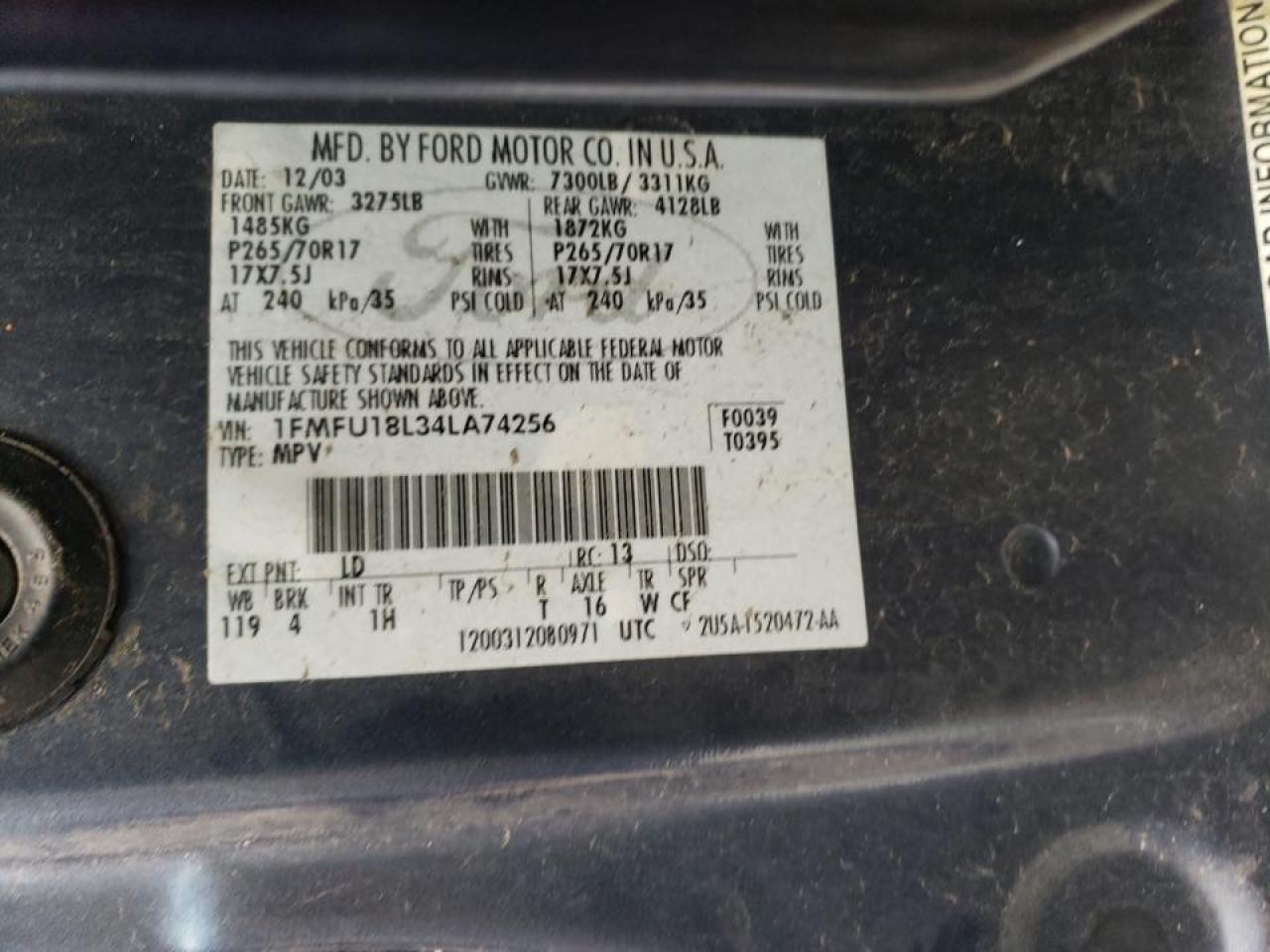 Photo 10 from auction – 2004 FORD EXPEDITION with VIN 1FMFU18L34LA74256