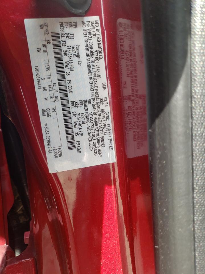 Photo 10 from auction – 2014 FORD FOCUS SE with VIN 1FADP3F23EL296330