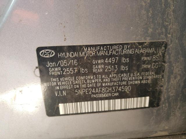 Photo 10 from auction – 2016 HYUNDAI SONATA SE with VIN 5NPE24AF8GH374590