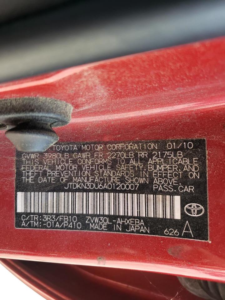 Photo 10 from auction – 2010 TOYOTA PRIUS with VIN JTDKN3DU6A0120007
