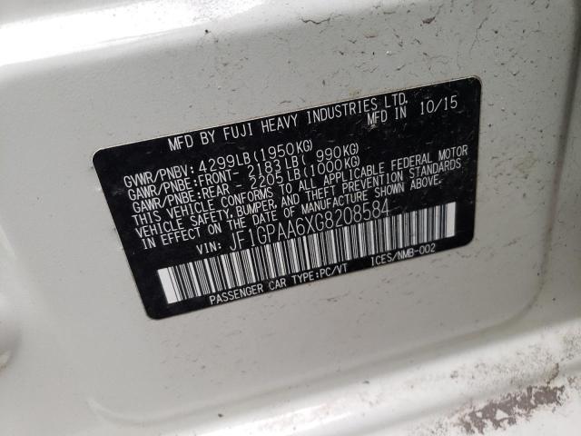 Photo 10 from auction – 2016 SUBARU IMPREZA with VIN JF1GPAA6XG8208584